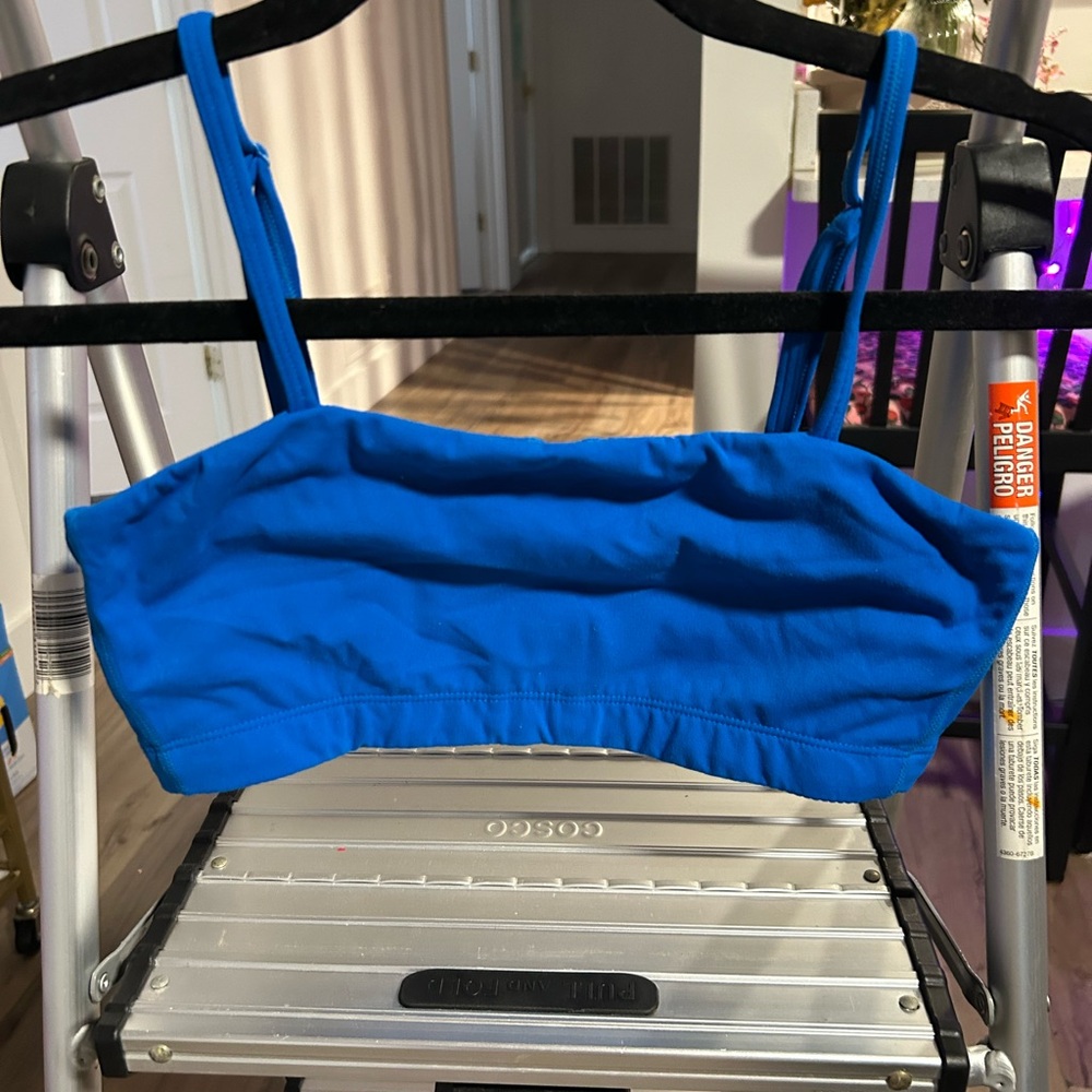 blue sports bra